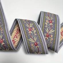 1/5 Yard 4.5cm Floral Jacquard Ribbon Decoration - Clothing, Bags, Backpack Straps, Keychains, Phone Chains, Fabric Handmade Sewing Decor - Garment Accessories And Add-Ons | Vibrant Patterned Ribbon | Suitable For Beginner Sewing - Multicolor a - View 10