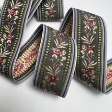1/5 Yard 4.5cm Floral Jacquard Ribbon Decoration - Clothing, Bags, Backpack Straps, Keychains, Phone Chains, Fabric Handmade Sewing Decor - Garment Accessories And Add-Ons | Vibrant Patterned Ribbon | Suitable For Beginner Sewing - Multicolor a - View 16