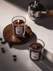 130克新款咖啡香氛蜡烛，玻璃罐装，大豆蜡烛 | 拿铁香味，棕色，温馨家居装饰，送给咖啡爱好者的礼物，婚礼和生日礼物。 - 新款 - 查看 3