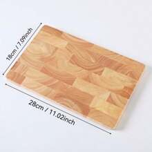 MIYORK 1块橡胶木砧板，木质切菜板，厨房配件，实木竖纹加厚切菜板，经久耐用，防裂，厨房必备品，理想的乔迁礼物 - 橡膠木砧板 - 查看 4