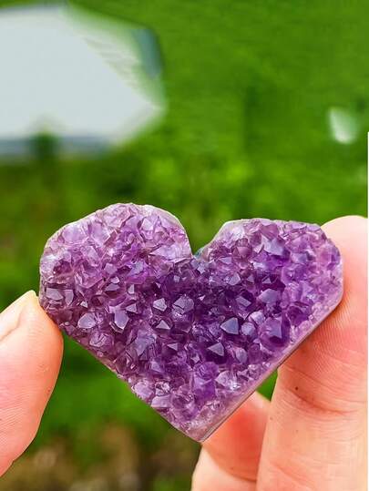 Cụm tinh thể thạch anh tím tự nhiên hình trái tim, nhiều màu sắc, dùng trang trí nhà cửa, vật phẩm khử từ, bảo vệ năng lượng tinh thể nguyên bản, quà tặng phù thủy, trang trí phòng.