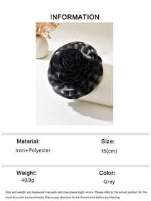Handmade Bohemian Style Pink Floral Brooch, Unique Artisan Design Rose Flower Lapel Pin, Suitable For Women's Daily, Party, Wedding Occasions, Also An Ideal Valentine's Day Gift - Grey - View 7