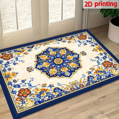 Thảm in họa tiết cổ điển, chất liệu polyester, có khả năng thoát nước, thích hợp cho nhà bếp, phòng khách, lối vào, ban công, trang trí nhà cửa, chống bám bẩn, quán cà phê, quán bar, kỳ nghỉ, tiệc tùng, phòng ngủ, phòng giặt, phòng tắm.