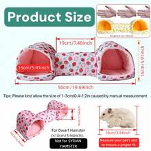 Hang ổ đường hầm cho chuột hamster, nơi ẩn náu ấm áp và thoáng khí, đồ chơi đường hầm ẩn náu cho động vật nhỏ, phù hợp cho chuột và sóc bay. - Nhiều màu - Xem 2