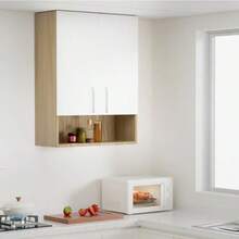 Alacena Gabinete para Cocina 2 Puertas Mueble Superior de Cocina con Repisa Flotante Blanco 60 * 30 * 80cm Beige - Beis - Ver 1