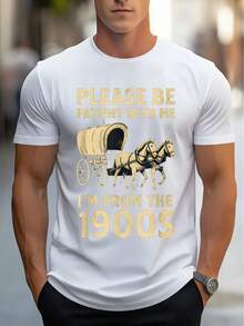 Camiseta de Hombre Cómoda Cuello Redondo Casual Algodón Mangas Cortas Suave Transpirable Top Ropa de Hombre Camiseta Verano Primavera Ropa de Calle Tela de Algodón Impresión de Letras - Negro - Ver 8