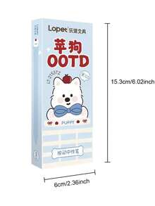 Hộp 4 bút bi kiểu dáng Apple Dog, mực đen 0.5mm, bút viết sáng tạo, đồ dùng văn phòng. - mặc định - Xem 10
