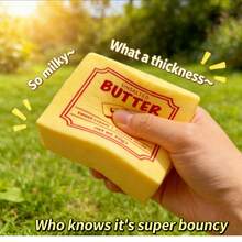 Juguete de apretón de lenta recuperación súper suave en forma de bloque y barra de mantequilla, juguete antiestrés de Squishy, cosas lindas, Nee Doh, Squishy de queso, Squishy de bollo - A - Ver 1