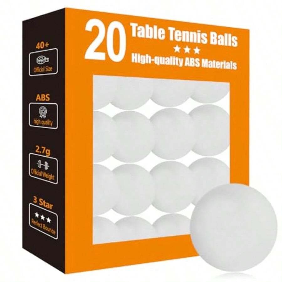 3 Star Ping Pong Balls - Ig   Table Tennis  TrainingGame - Pack Of 20 White - View 1