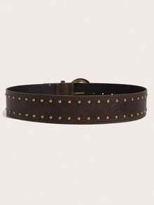 1pc Women's Dark Western Style Heavy Studded Wide Waist Belt - 1pcs - View 4