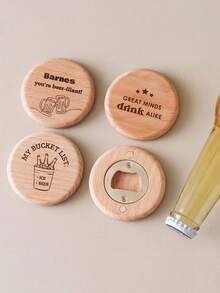 1pc Engraved Magnetic Bottle Opener, Wedding Favor, Magnetic Fridge Bottle Opener, Men's Gift, Customized Bottle Opener, Birthday Party Guest Gift, Birthday Party Souvenir, Customized Bottle Opener, Thank You Gift, Wedding Favor, Wedding Magnet, Personalized Wedding Favor, Gift For Him, Gift For Her, Girlfriend, Boyfriend, Family, Friends - Multicolor - View 11