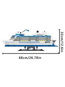 Bộ xếp hình tàu du lịch hạng sang cổ điển (nhiều cấp độ khó), mô hình tàu du lịch cỡ lớn lãng mạn, tàu không thể chìm, khối lắp ráp, lắp ghép các mảnh, mô hình 3D mini, quà tặng sinh nhật. Bộ sưu tập khối lắp ráp sáng tạo giúp giảm căng thẳng, quà tặng sinh nhật, hộp quà, không có đèn LED. - Nhiều màu - Xem 2