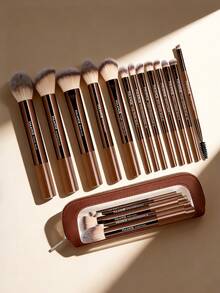 MAANGE 1pc/7pcs/5pcs/11pcs/13pcs/16pcs/21pcs Professional Makeup Brush Set Includes: Brush Holder, Foundation Brush, Blush Brush, Eyeshadow Brush, Mascara Brush, Eyebrow Brush, Lip Brush, Highlighter Brush, Contour Brush, Nose Brush, Powder Brush, Makeup Tools, Makeup Brush Set, Women/Girls Travel Makeup Brush Set, Makeup Brush Set, Makeup Brush Set, Complete Makeup Brush Set, Makeup Brush Set, Full Makeup Set, Makeup Brush Set, Makeup Brush Set, Makeup Gift Set - Mocha Brown - View 4
