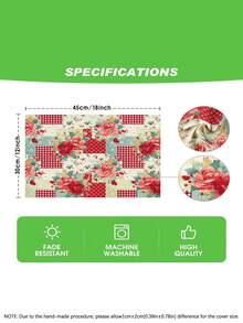 1pc Floral & Plant Pattern Table Runner, Available In Multiple Sizes, Suitable For Home Dining, Kitchen Decor, Home Decor, Outdoor Party And Restaurant Decoration, Linen Texture Appearance - Multicolor - View 8