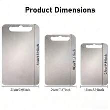Premium Stainless Steel Cutting Board, Double-Sided Design, Material, Suitable For Kitchens And Dining Areas. Ideal For Slicing Vegetables, Fruits, And Meats. Convenient, Portable, And Versatile-An Essential For Home Cooking. - 3pcs - View 3