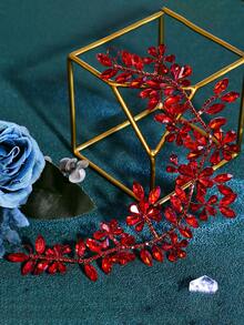 1pc Shiny Crystal Rhinestone Bridal Waist Belt, Suitable For Wedding Dress, Evening Gown - Multicolor - View 6