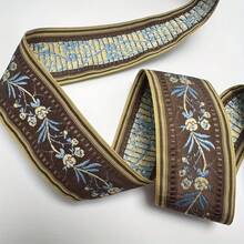 1/5 Yard 4.5cm Floral Jacquard Ribbon Decoration - Clothing, Bags, Backpack Straps, Keychains, Phone Chains, Fabric Handmade Sewing Decor - Garment Accessories And Add-Ons | Vibrant Patterned Ribbon | Suitable For Beginner Sewing - Multicolor a - View 9