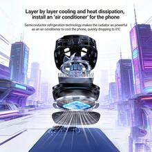 TL26 15W Magnetic Back Clip Cooling Fan Game Cooler, Three-Speed Adjustable, USB-C Interface, No Battery Required, Digital Display Screen, Adjustable Magnetic Base And Spring Clip, Compatible With Android And IOS Systems, With RGB Light Effect - Black - View 6
