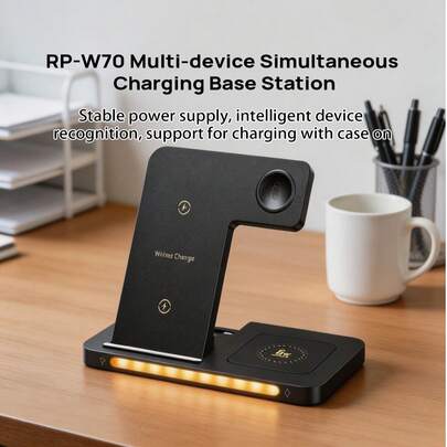REMAX This Multi-Device Charging Dock Provides Stable Power, Intelligently Identifies Devices, Supports Charging With A Case On, And Is Compatible With Apple, Huawei, And Android Phones. It Is Specifically Designed For Charging Smartwatches And Earphones.