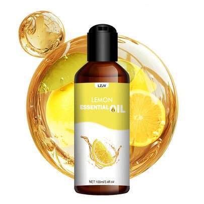 LZJV 100ml/30ml Lemon Essential Oil, Suitable For Nourishing Hair And Scalp, Also For Massage, Skincare, Bath, Diffusing, And General Face, Body And Nail Care, Suitable For Both Men And Women.