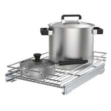 Organizador de gabinete extraíble estante deslizante de metal resistente para gabinetes de cocina cromo no incluye accesorios de puerta 11 x 21 pulgadas - corbata individual - Ver 1
