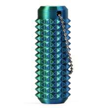 1个带刺的Grippie钥匙扣，缓解焦虑压力球钥匙扣，便携式迷你触觉按摩滚轮，带纹理尖刺，成人焦虑钥匙圈，旨在主动缓解焦虑，成人刺激玩具，3D打印带刺感官减压工具，带刺设计，可缓解焦虑，适合成人的放松礼物，口袋大小的减压小玩意（颜色随机渐变） - 彩色 - 查看 12