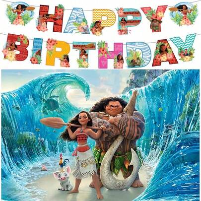 Disney Bộ phông nền và băng rôn theo chủ đề, trang trí nhà cửa, trang trí tường, thích hợp cho trang trí tiệc sinh nhật theo chủ đề.