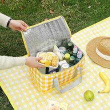 1pc Simple Portable Zipper Storage Bag, Lightweight Insulated Lunch Bag Storage Bag, Picnic Bag - A - View 3