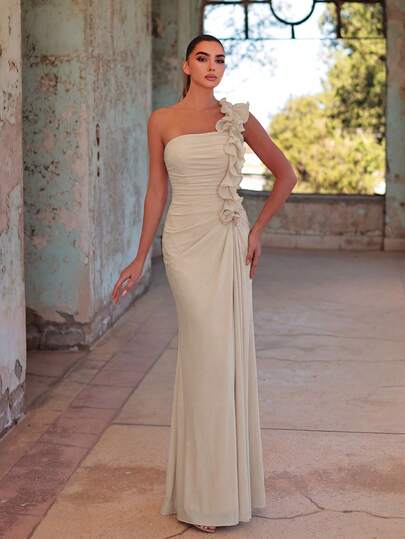 Faeriesty Women's Off-Shoulder Formal Evening Dress, Elegant Ruffle Hem Gown Suitable For Formal Events, Galas, Photoshoots, Awards Ceremonies, Engagement Parties