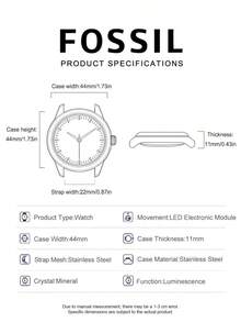 Fossil Grant Men's Quartz Watch, Stainless Steel & Leather Strap, Chronograph Function, 50M Water Resistant, Stainless Steel Case/Glass Lens, Gift For Men, Men's Watch - Rose Gold - View 6