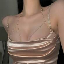 1pc Elegant Women's Body Chain, Shoulder Chest Jewelry For Parties Nightclubs Special Occasions - Vàng - Xem 2