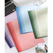 5pcs L-Shaped A4 Folder, A4 Gradient Plastic File Bag, Office Supplies Single Page Document Archive Bag, Thickened Waterproof - A4 - View 6