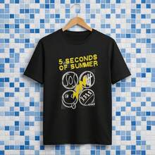 1 pieza Camiseta Negra Premium Ultra Cotton de 180g de 100% Algodón de 5 SECONDS OF SUMMER - Negro 5 - Ver 6