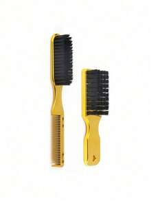 Professional Hair Cleaning Beard Brush Sets For Men Double-Side Haircut Barber Salon Styling Comb 2PCS Hairdressing Styling Tool - Multicolor - View 6