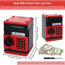 Piggy Bank For Kids, ATM With Fingerprint And Password Money Box, Money Savings Box Mini Coin Bank Toys, With Music Features, Birthday Gifts Piggy Bank For Boys Girls 3+ - Multicolor - View 6