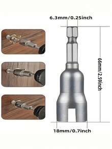 1 cái cờ lê đầu tuýp hình bướm, đầu tuýp lục giác 6.35mm, thích hợp cho dụng cụ điện, tua vít đầu dẹt. - Nhiều màu - Xem 5