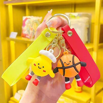 1 pieza Llavero con diseño de bola, elegante y lindo, disponible en múltiples diseños, adecuado para ropa, bolsos, llaves de coche, regalos festivos, entusiastas del deporte