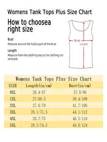 1 Pcs Plus Size Casual Tank Top, Women's Plus Letter Print Crew Neck Medium Stretch Tank Top - Black - View 4