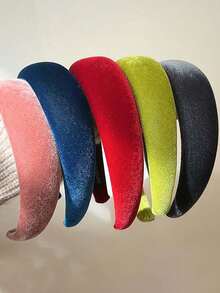 1 chiếc băng đô rộng vành bằng nhung thời trang, phụ kiện tóc thanh lịch kiểu retro mới năm 2025 cho mùa thu/đông. - Nhiều màu - Xem 2