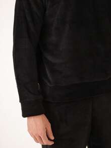 Men's Pajamas Fleece Vb Online Winter Peludinho - 黑色 - 查看 7