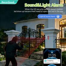 RecorGood 1个无线网络摄像头,1080P 2.4GHz WiFi网络监控系统,支持AI人形追踪、全彩夜视、双向语音、云台控制、APP控制、USB供电,适用于家庭、庭院、阳台等场所,可用于家庭安全监控,是万圣节、圣诞节、新年等节日的理想礼物之选。 - 黑與白 - 查看 7