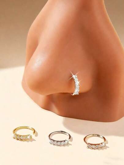 1pc Fashion Luxury Women's Nose Clip, Minimalist Creative Personalized Edgy Nose Ring Without Piercing