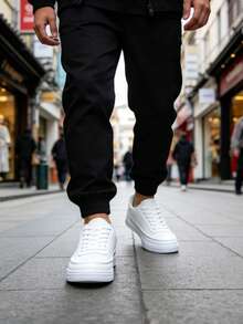 Zapatillas deportivas casuales y elegantes para hombres, versátiles para todas las estaciones - Blanco - Ver 4