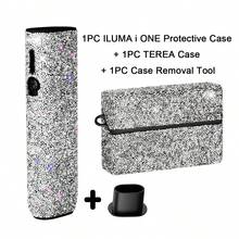 BLBLBL 1組 (3合1套組) 多色 360° 全身水鑽亮片奢華防震軟保護殼，適用於 IQOS ILUMA I ONE+ 電子煙，TEREA+ 替換外殼 - 套裝組合多色 - 查看 15