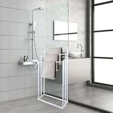 3 Tier  Floor Towel Rail Rack Holder - Weiss - Übersicht 6