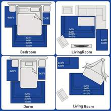 Soft Shaggy Area Rug For Living Room, Thick Fuzzy Rug For Bedroom, Modern Spring Decor Aesthetic, Upgrade Non-Slip Fluffy Carpet, Ideal Gift For Mother's Day,Housewarming, Easter, Dry Clean Only, With 4 Carpet Stickers, Tie-Dye Blue Rainbow - 紮染蘭彩虹 - 查看 10