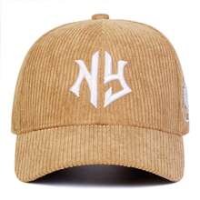 1 pieza Gorra de béisbol de mujer con bordado de letra NY en pana, sombrero casual de moda callejera para primavera/otoño, exterior, viaje, playa - multicolor - Ver 7