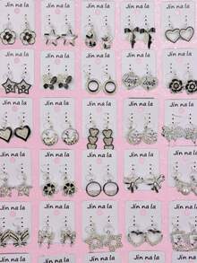 5/8/10Pairs/Lot Elegant Gorgeous Exquisite Romantic Women Men Earrings With Rhinestones Tassels Hanging Pendants Artificial Pearls Flower Heart-Shaped Butterflies Water Droplets Geometric Styles Valentines' Datings Engagements Proposals Gifts Daily Wearing Jewelry Accessories - Rhinestone Droplet Earrings - View 2