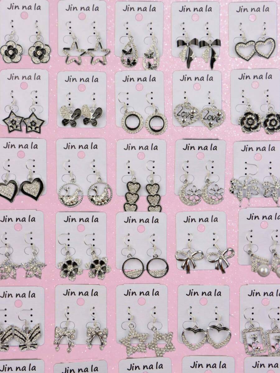 5/8/10Pairs/Lot Elegant Gorgeous Exquisite Romantic Women Men Earrings With Rhinestones Tassels Hanging Pendants Artificial Pearls Flower Heart-Shaped Butterflies Water Droplets Geometric Styles Valentines' Datings Engagements Proposals Gifts Daily Wearing Jewelry Accessories