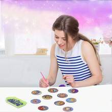 10pcs Diamond Painting Coasters, Cartoon Character, Mask, Sun Pattern, Wooden Material, Colorful Printed Coasters, Suitable For Home Decor, Outdoor Gazebo, Camping, Tea Table Anti-Slip Coasters - Multicolor - View 8